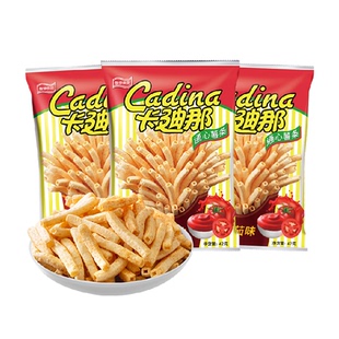 Cadina/卡迪那番茄味通心薯条3袋休闲聚会出游零食膨化小吃