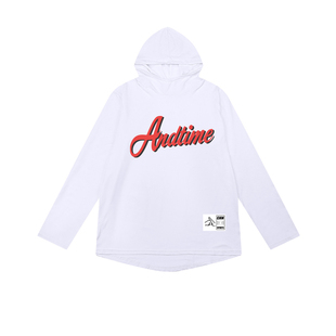 运动连帽长袖训练服速干宽松andtime篮球服美式投篮服健身帽衫男