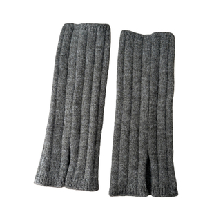 灰色袜套女秋冬加厚保暖分叉脚套JK针织小腿袜y2k配鲨鱼裤堆堆袜