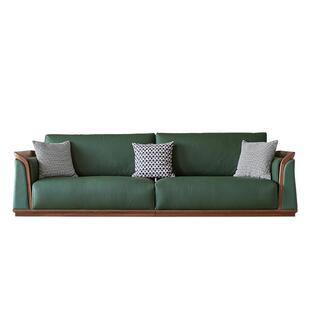 水墨兰亭北美黑胡桃实木沙发客厅意式极简真皮沙发别墅设计师家具