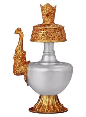 尼泊尔进口家用供具文巴壶纯铜鎏金银手工贲巴壶用品净水壶大中小