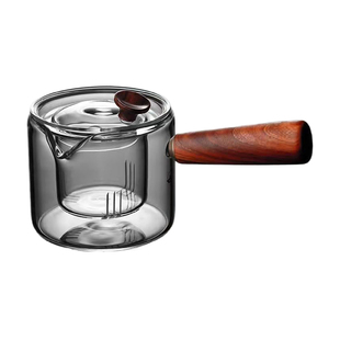 侧把玻璃煮冲茶器茶壶加厚耐高温加热泡茶壶围炉茶具套装盖子配件