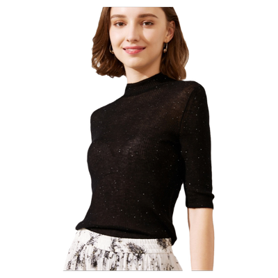 Mintsiren半高领修身超薄水溶羊毛