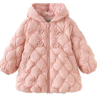 【抗菌绒】戴维贝拉儿童中长款羽绒服2026冬装新款女童中大童外套