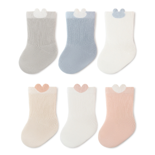 新生婴儿袜子0-3个月6春秋夏薄款中筒纯棉幼儿宝宝a类无骨不勒腿