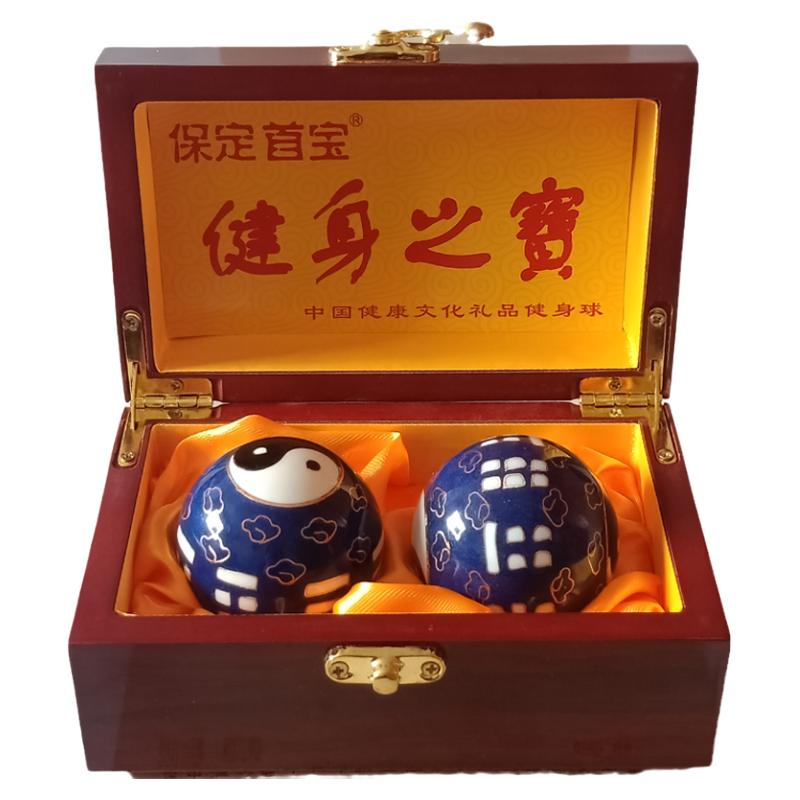 保定铁球景泰蓝空心手握健身球