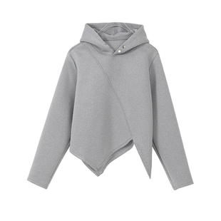 INSOMNIA失眠者 秋款原创设计感小众中性风宽松不规则灰色卫衣男