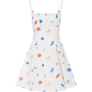 sincethen碎花连衣裙高级感吊带裙海边度假穿搭短裙小个子裙子女