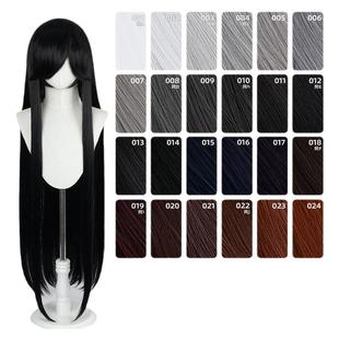 ND家毛娘万用100cm1米长直发001-024色cos假发银灰白黑深棕褐姜红