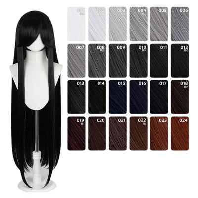 ND家毛娘万用100cm1米长直发001-024色cos假发银灰白黑深棕褐姜红