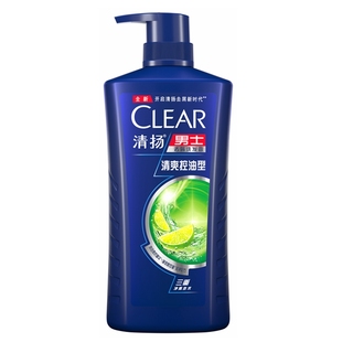 清扬去屑洗发水男士清爽控油洗头膏650止痒去油大瓶家庭装洗发露