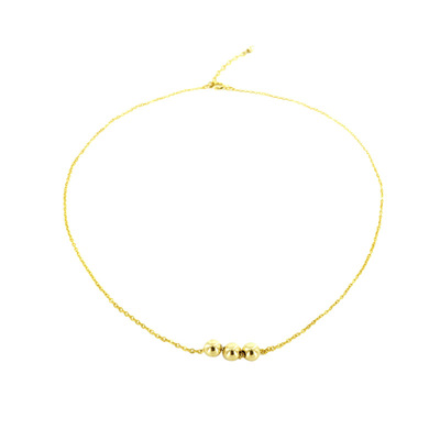 原创不掉色金珠日系百搭锁骨链