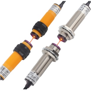 M18对射型光电开关E3F-5DN1红外线传感器M125L远距离光电感应开关