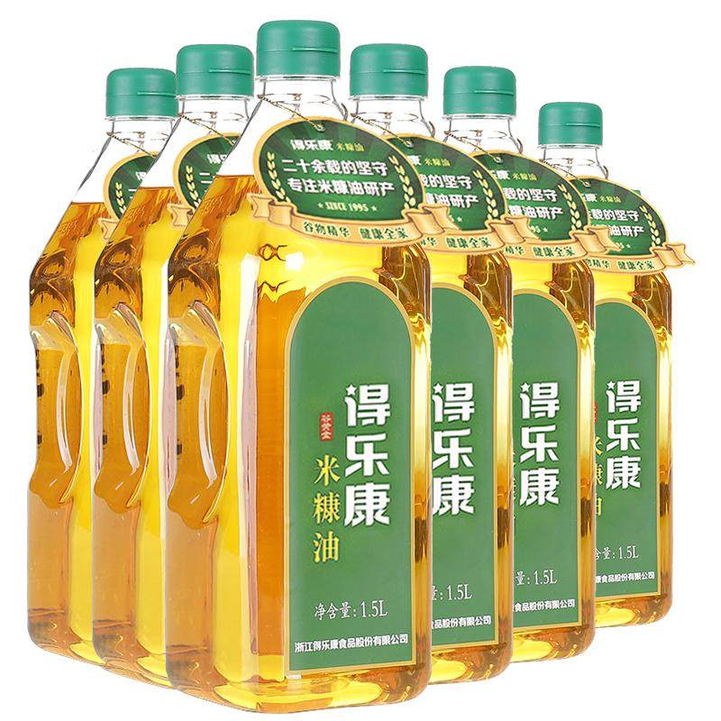 得乐康米糠油谷黄金1.5L*6瓶