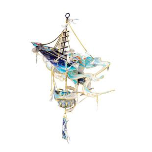 艺模御风铃 3D金属拼装模型立体金属拼图手工DIY纸飞机车挂饰玩具