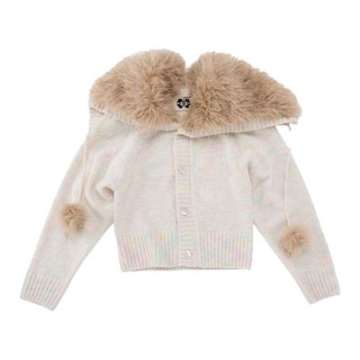 【明星同款】Medium Well 2025秋季新款毛领羊毛针织开衫气质外套