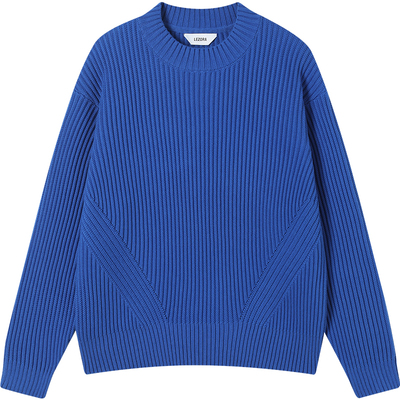 lezora新疆有机棉圆领粗针毛衣