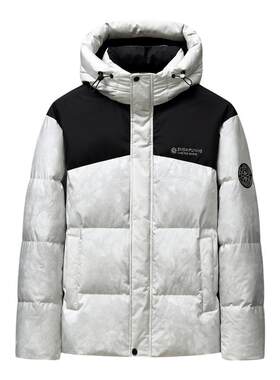 雪中飞撞色印花羽绒服