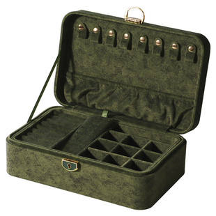 黄金手镯首饰收纳盒高档精致轻奢大容量绒布丝绒首饰盒带锁高品质