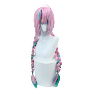 原神瓦雷莎cos假发仿真头皮顶蓝色挑染长双麻花辫蓬松发量少用