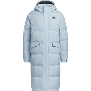 Adidas/阿迪达斯正品新款男女防泼水长款连帽羽绒服JW6742