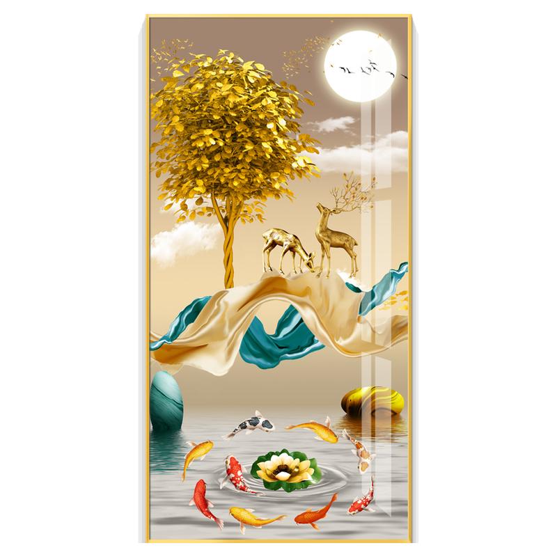九鱼图玄关装饰画挂画简约现代