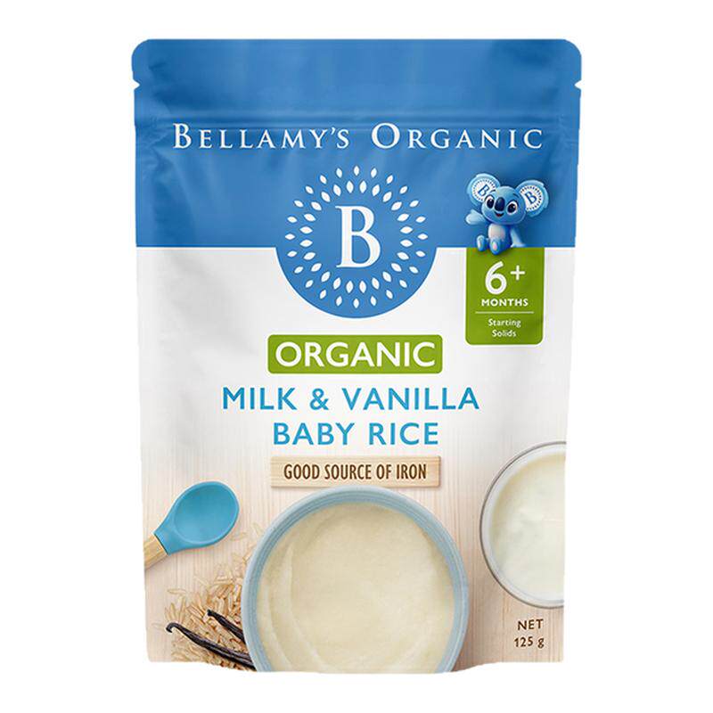 澳洲贝拉米有机香草高铁米粉宝宝辅食米糊125g*3袋