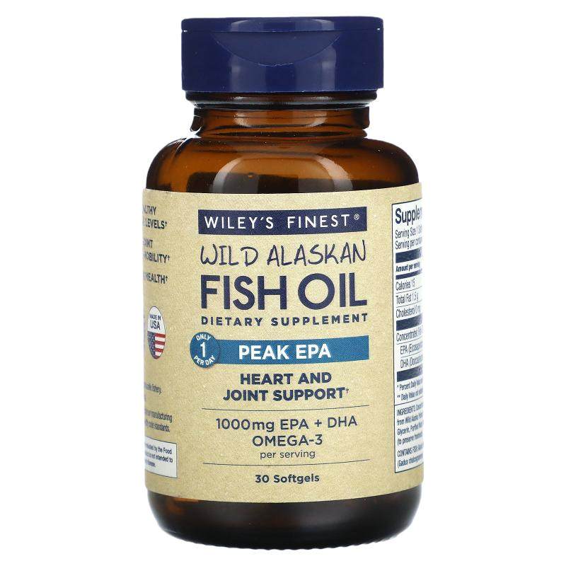 Wiley'sFinest野生阿拉斯加深海浓缩鱼油心血脑健康关节养护