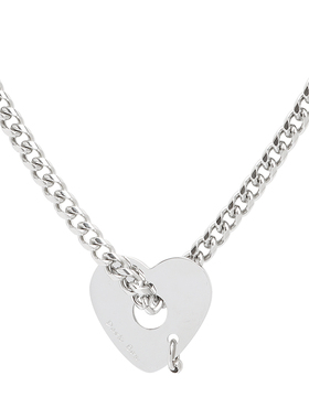 BZV镜面爱心夸张项链毛衣链