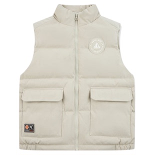 乔丹儿童羽绒马甲外穿2025秋冬新款立领户外大童男童篮球梭织马夹