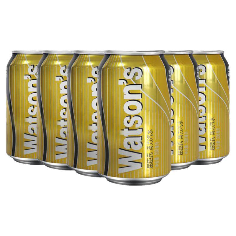 Watsons屈臣氏汤力汽水苏打水330ml*6罐装饮料鸡尾酒调料饮品搭档