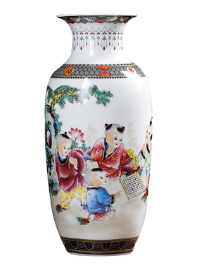 景德镇陶瓷粉彩仿古花瓶酒柜摆件