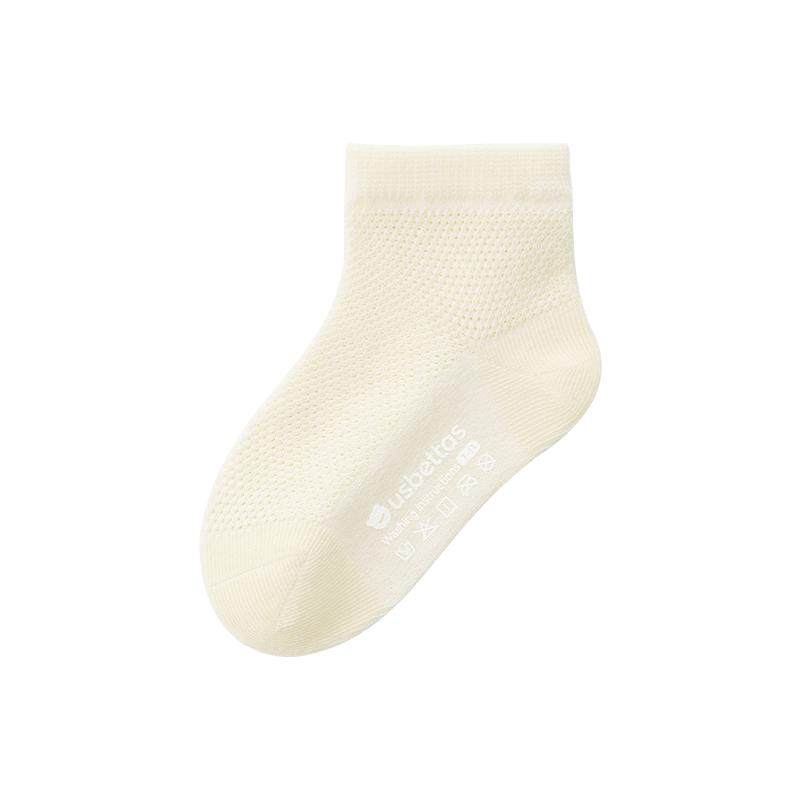 贝肽斯宝宝袜子夏季薄款新生婴儿网眼短袜儿童纯色透气纯棉短筒袜