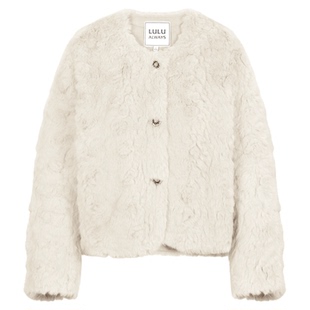 LULUALWAYS【商场同款】2025秋冬新款温柔宽松简约短款毛毛外套女