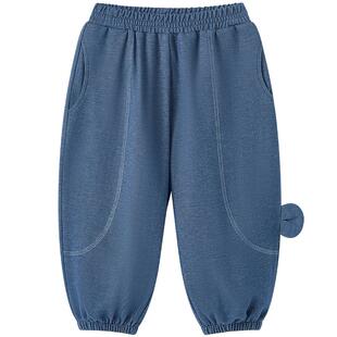 博睿恩儿童休闲裤子春款女童宝宝百搭可爱长裤子男童束脚裤