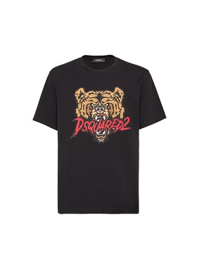 DSQUARED2/D2次方  男士动物印花设计休闲短袖T恤