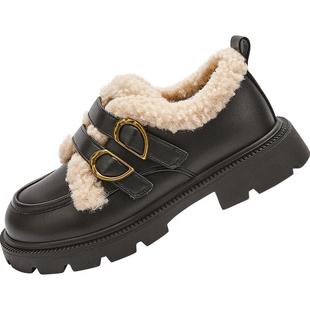 【balaOne】巴拉巴拉女童公主鞋黑色小皮鞋秋冬2026新款潮新年鞋