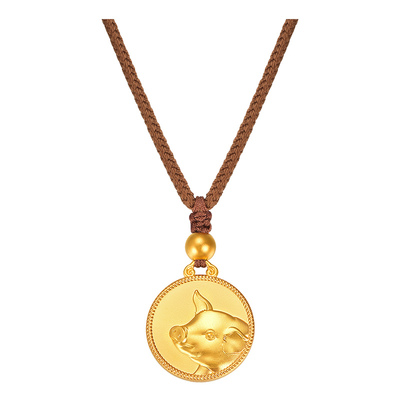 明牌珠宝古法黄金猪年生肖本命佛