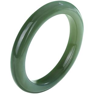 周大生官方天然和田玉晴水手镯女款高端真玉镯子平安镯生日礼物