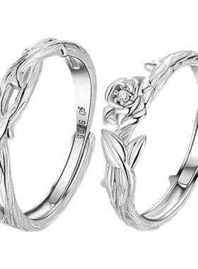 老凤祥情侣表白玫瑰花戒指