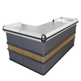 佳晨信超市钢制收银台商超卖场收款台吧台不锈钢铁质收银吧台柜