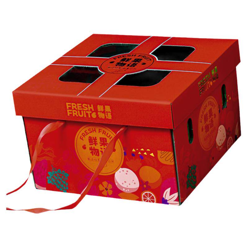 水果礼品盒包装盒透明天窗8斤10斤天地盖干果坚果礼盒空盒包装箱