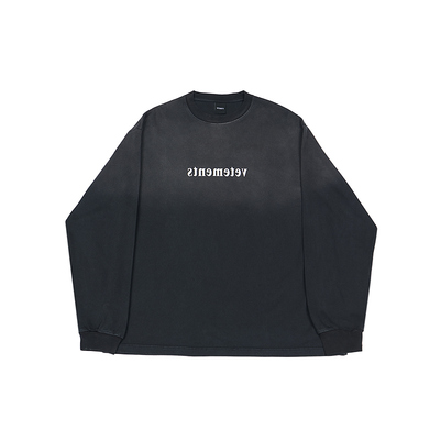 VETEMENTS新款时尚宽松圆领舒适亲肤渐变色长袖T恤上衣64350001