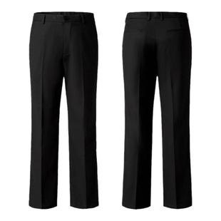 美式cleanfit直筒修身微喇叭黑色西裤男垂坠高级感堆积显瘦拖地裤