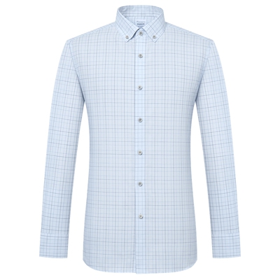 【成衣免烫】恺米切26春季新款男士亚麻长袖衬衫商务休闲通勤衬衣