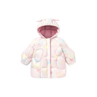 迷你巴拉巴拉女童三防羽绒服2025冬装小女孩可爱甜美连帽宝宝外套