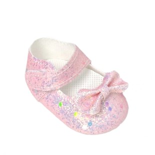 50-55cm娃鞋重生娃娃鞋子蝴蝶结亮片小皮鞋四牙六牙水晶鞋公主鞋