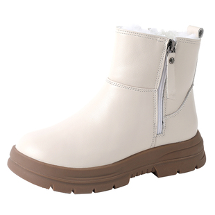 真皮雪地靴女2025新款加绒加厚保暖羊毛靴子大码防水女士东北棉鞋