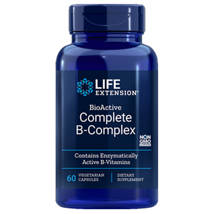 保税仓速发B族活性复合维生素B含B12叶酸60粒 美国Life Extension