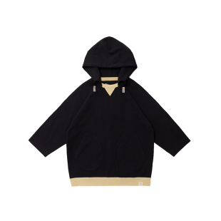 RAWLINGS HOODIE P.W. 重磅拼色七分袖罗林斯套头帽衫